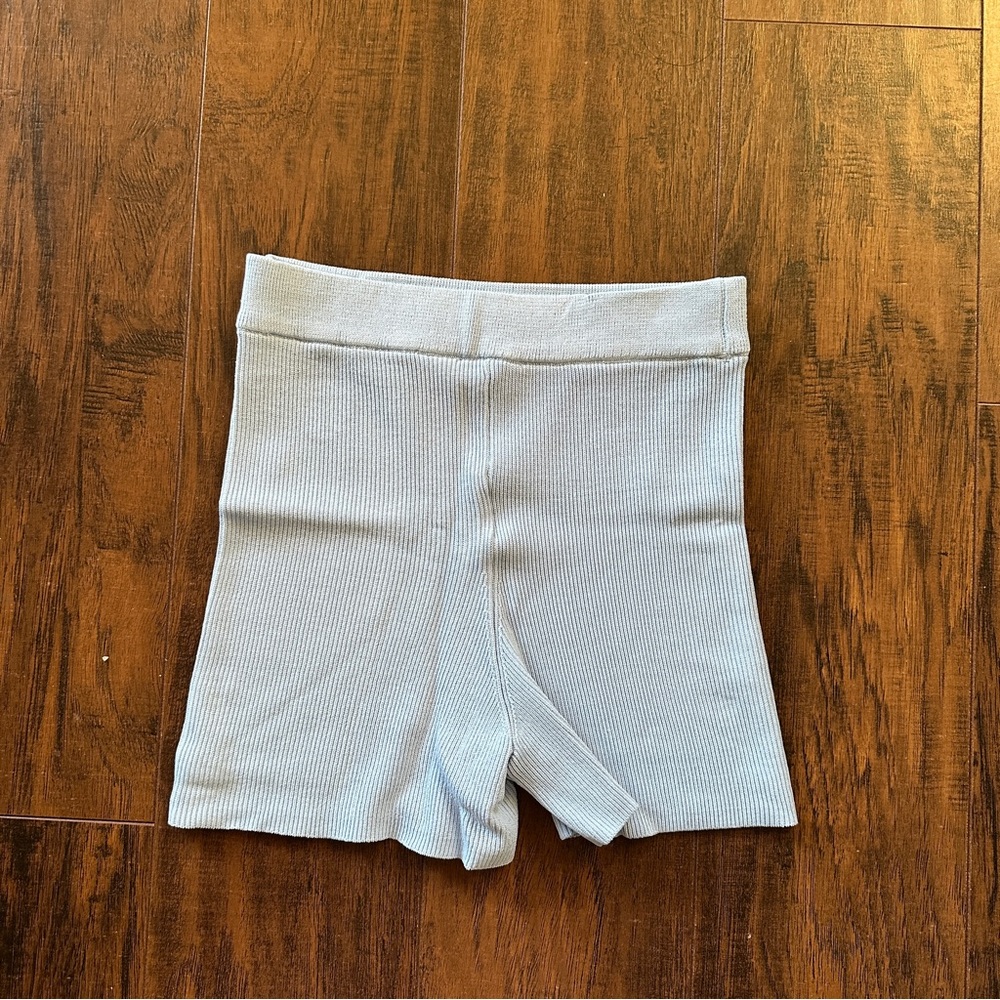 Oh Polly blue ribbed micro shorts - Picture 3 of 3